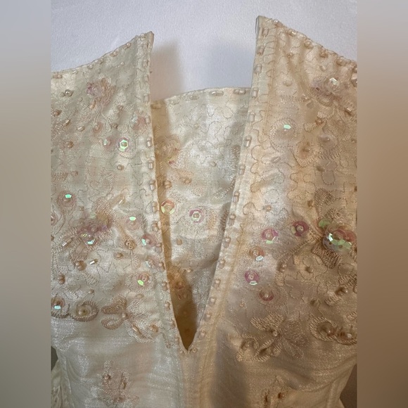 Lace up Corset Ivory Two Piece Gown Gala, Wedding, Quinceañera, Prom or Evening - Picture 10 of 12